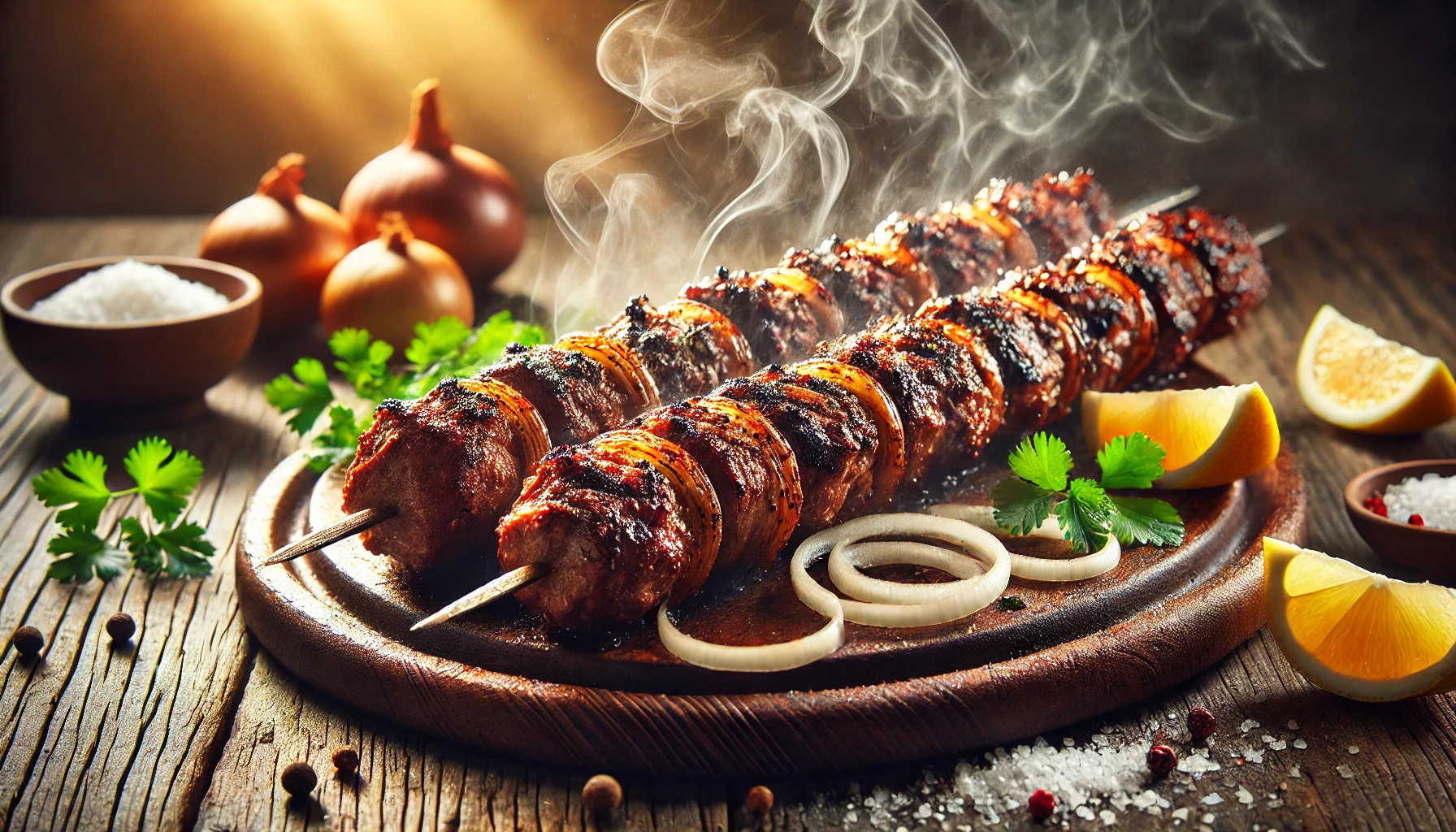 Delicious Koyla Kebab, grilled to perfection with smoky flavors.